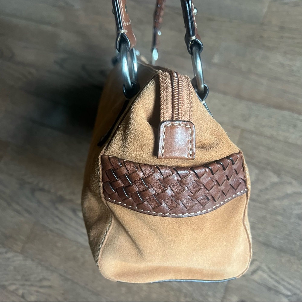 ‼️ SOLD ‼️Fossil Brown Suede Leather Shoulder Handbag - Picture 4 of 9